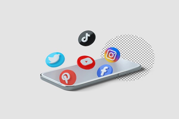 Estafas en redes sociales - Dispositivo con aplicaciones sociales