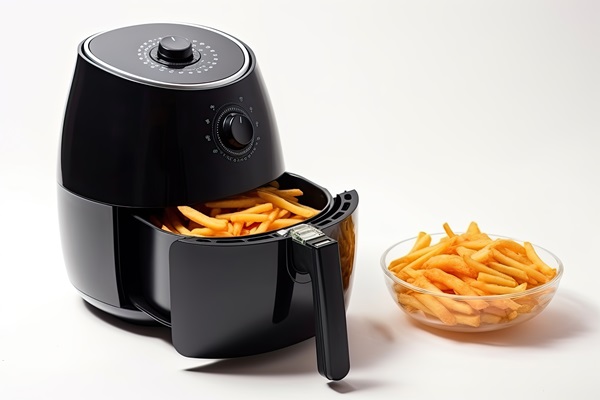 Patatas fritas crujientes y doradas que se prepararon en el Airfryer de manera saludable