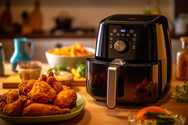 Freidora de aire - Freidora con un control de temperatura bastante amplio, para preparar diversos alimentos de manera precisa, como el pollo frito