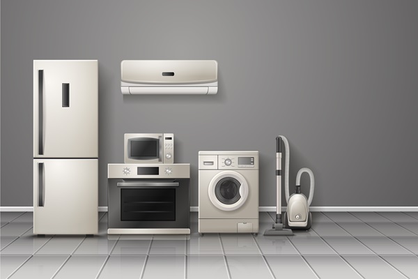 Escoger los electrodomésticos más eficientes - Imagen de diferentes electrodomésticos modernos, los cuales tienen un consumo muy eficiente