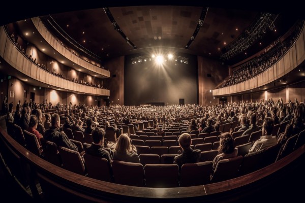 Obras de teatro en Madrid - Espectadores se sientan a disfrutar de un espectáculo para salir de lo cotidiano