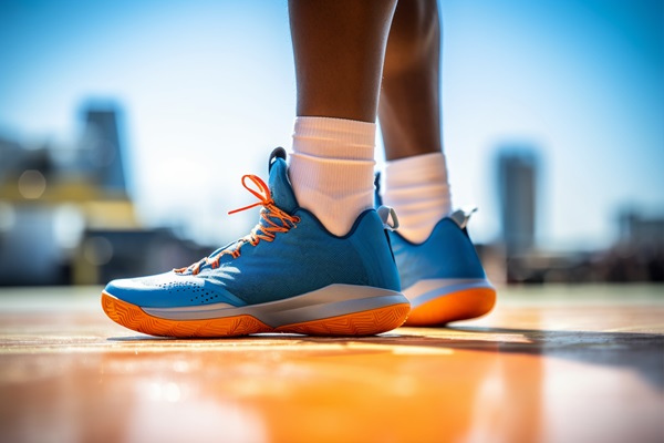 Escoger calzado deportivo correcto - Imagen de unos zapatos adecuados para jugar baloncesto, ya que ofrecen mayor amortiguación y soporte para el tobillo
