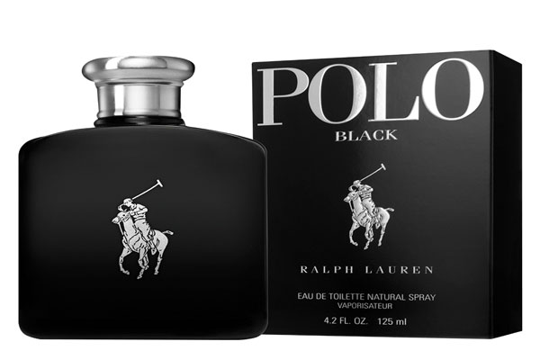 Frasco y empaque de la Polo Black de Ralph Lauren