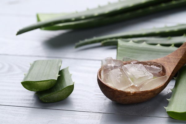 Productos naturales para el pelo - Imagen de trozos de sábila que es una fuente importante de aloe vera, el cual contribuye a nutrir y revitalizar el cabello