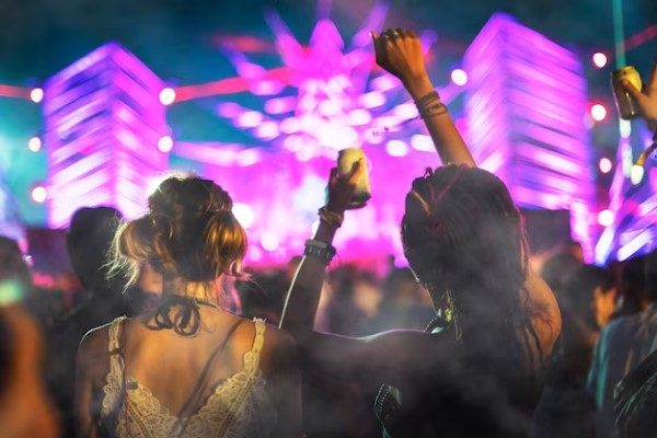 Tendencias musicales - Grupo de personas disfrutando de un festival musical con su banda favorita