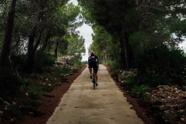 Excursiones - Persona maneja una bicicleta por el sendero de un parque