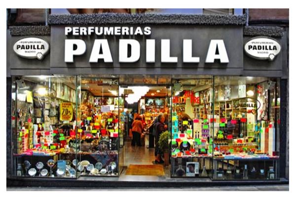 Fachada de la tienda de una de las perfumerías Padilla Madrid
