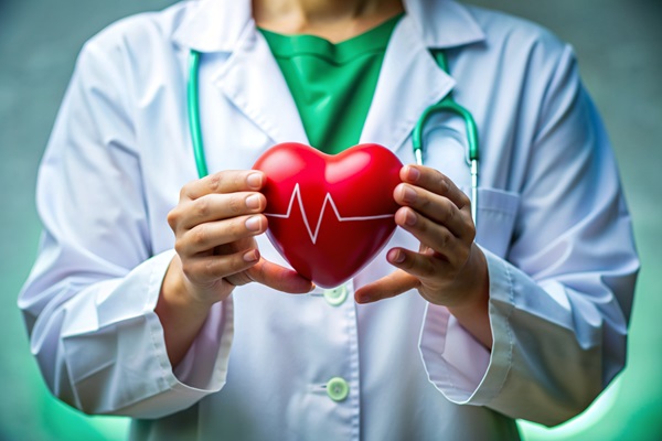 Cardiólogos - Médico en cardiología de Barcelona sostiene un corazón en la mano