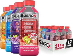 Electrolito bebida sin azúcar en España - Pack de 12 botellas y de distintos sabores del Suero X para mejorar la resistencia y el rendimiento deportivo