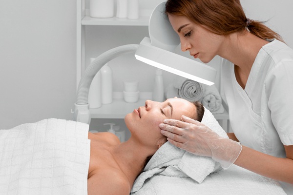 Mejor clínica ácido hialurónico Madrid - Médico de la mejor clínica estética Madrid realizando un tratamiento facial con ácido hialurónico Madrid a una mujer